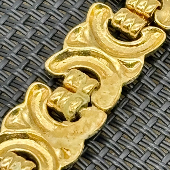 Vintage Avon Gold Tone Fluted Link Bracelet, Late 1980s, Chic, Signed, 7 " Long- - Picture 5 of 8